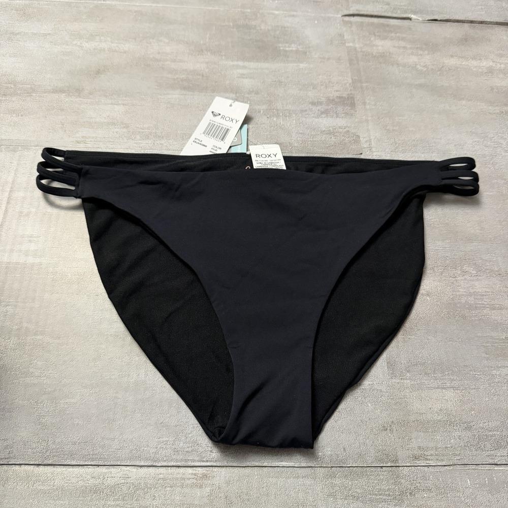 ROXY Juniors Beach Classics Strappy Side Bikini Bottoms Size Large Swimwear